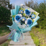 Crochet Knitted Plush Flowers Bouquet Flowers - Tophatter Daily Deals