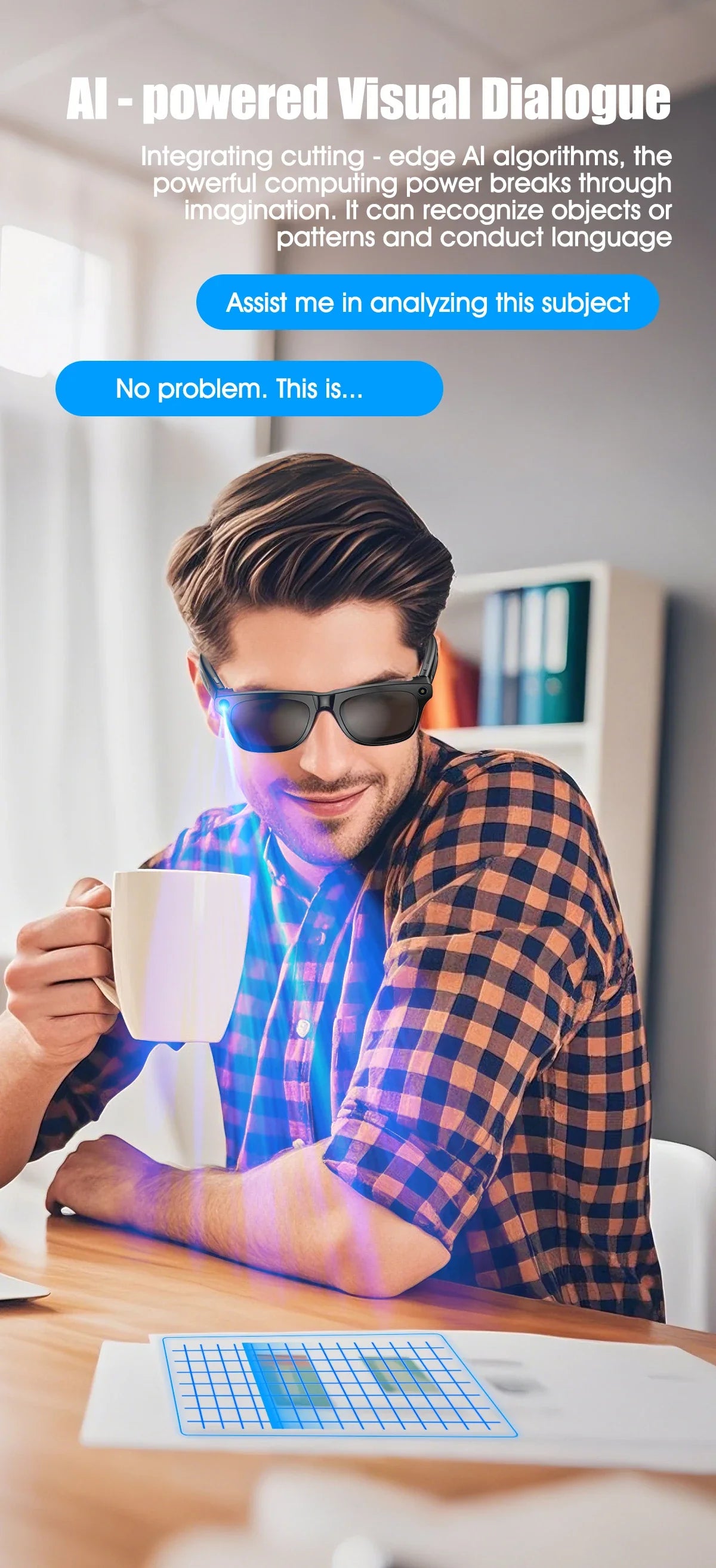 Smart AI Camera Glasses Bluetooth Call Voice Assistant - Tophatter Daily Deals