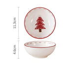 Christmas Ceramic Santa Bowl Nordic Holiday Breakfast Bowl Christmas tree bowl - Tophatter Daily Deals