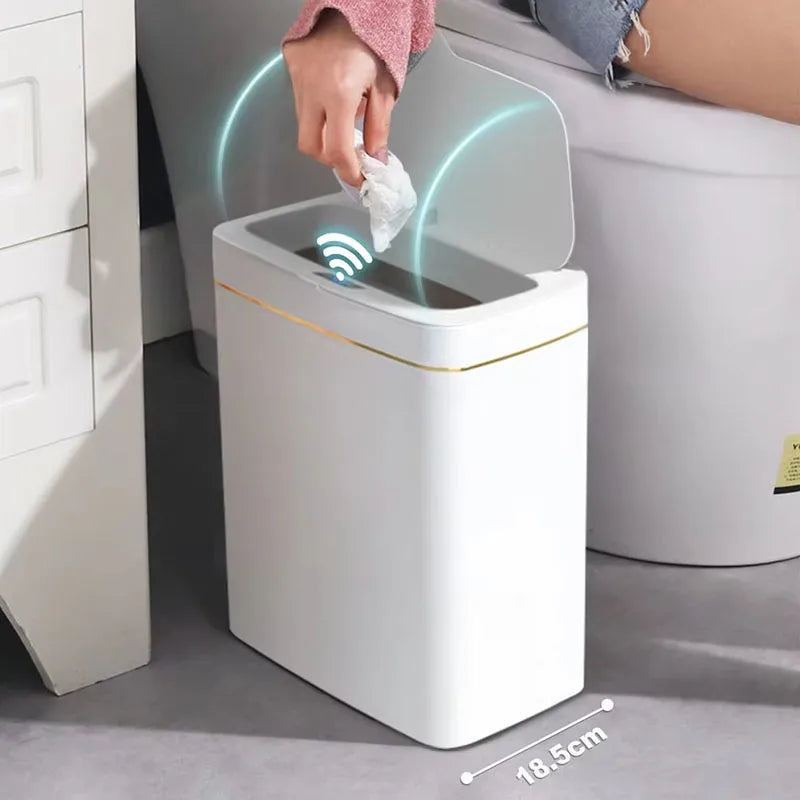 Touchless Smart Sensor Trash Can 15L Waterproof Automatic - Tophatter Daily Deals