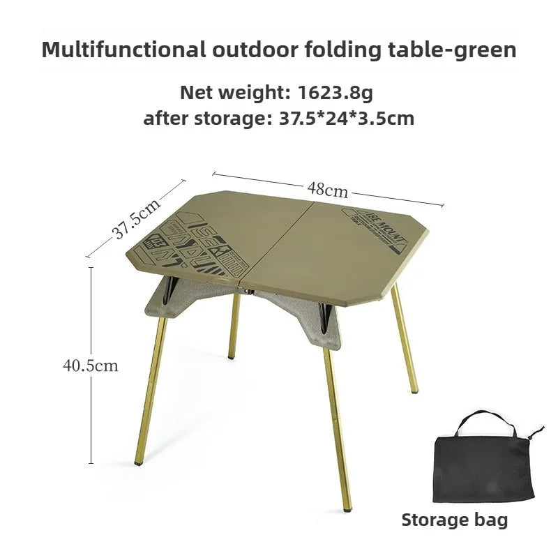 Portable Folding Camping Table Adjustable Green Camp Furniture - Tophatter Daily Deals