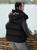 Insulating Women’s Hooded Puff Vest - Hip-Length, Down - Tophatter Daily Deals
