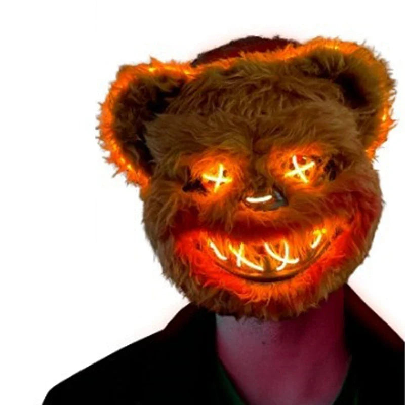 Halloween LED Mask Faux Fur Bunny Bear Cosplay Spooky - Tophatter Daily Deals