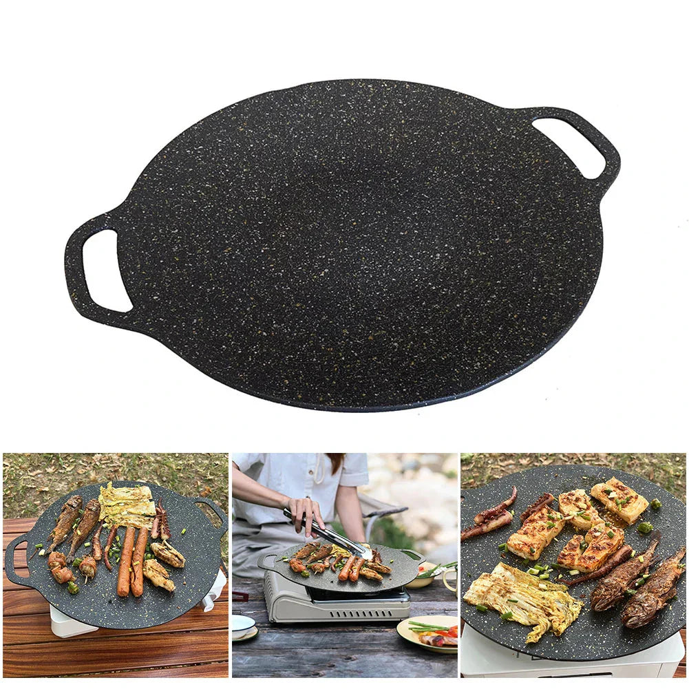 Non-Stick Camping Grilling Pan Black Camp Cooking - Tophatter Daily Deals