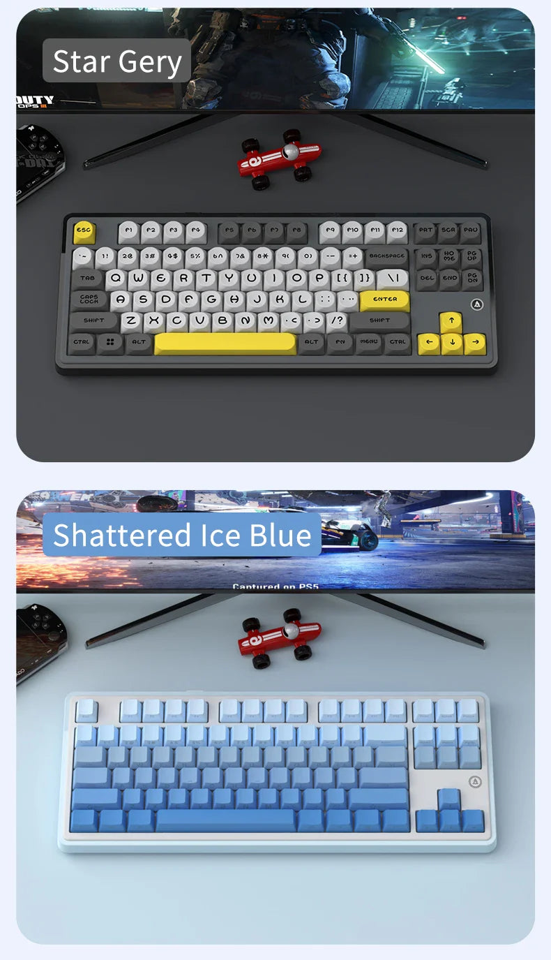 Mechanical Keyboard 87 Key Tri Mode RGB Hot Swappable - Tophatter Daily Deals