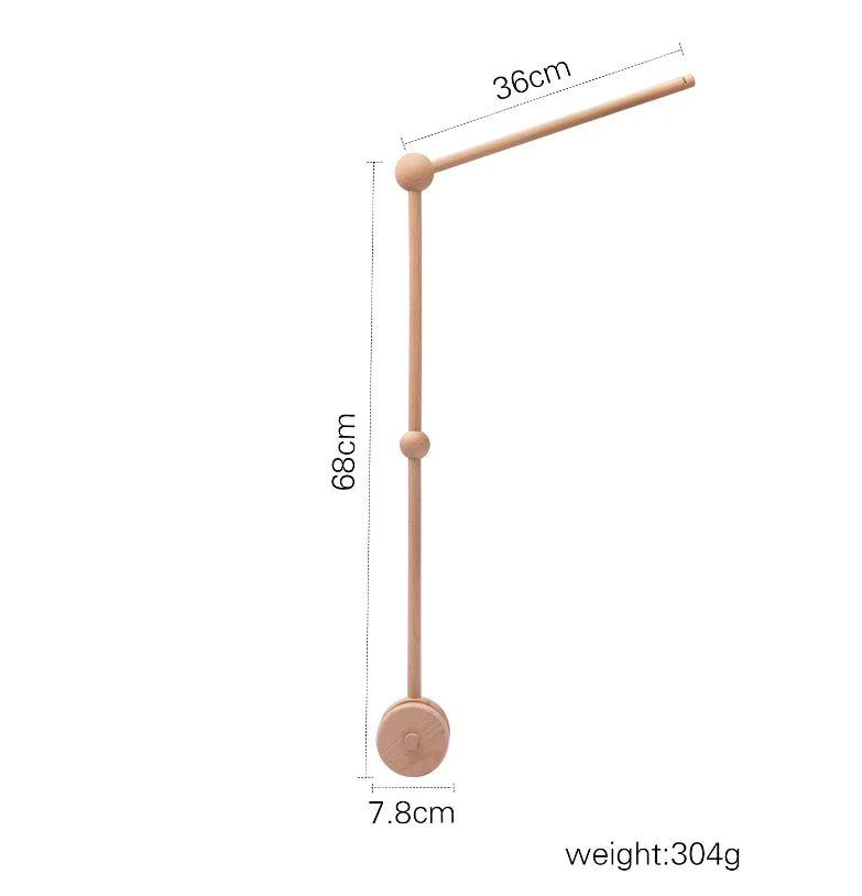 Wooden Rabbit Crib Mobile Newborn Sensory Toys Soft Round Bracket - Tophatter Daily Deals