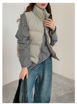 Lightweight Women's Down Vest - Cropped Boxy, Duck Fill - Tophatter Daily Deals