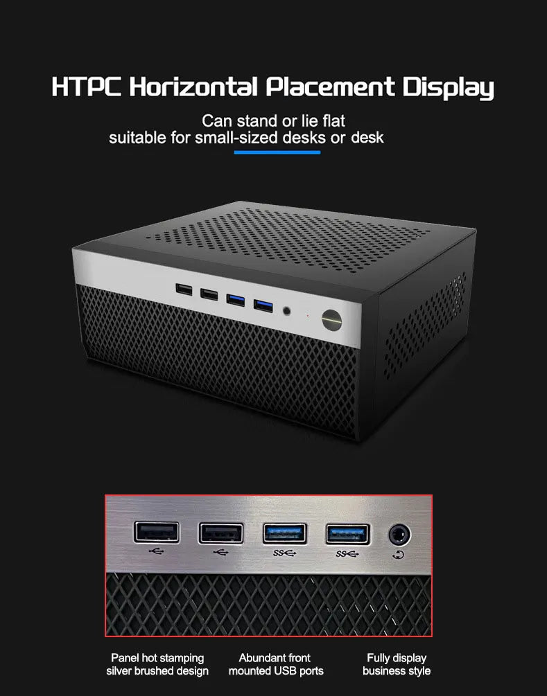 Mini ITX HTPC Case 1U PSU Support Mesh Compact Home Theater - Tophatter Daily Deals