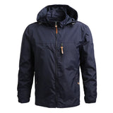 Waterproof Mens Tactical Jacket - Hooded, Lightweight Blue - Tophatter Daily Deals