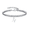 Initials Cuban Link Bracelet Stainless Steel Adjustable N - Tophatter Daily Deals