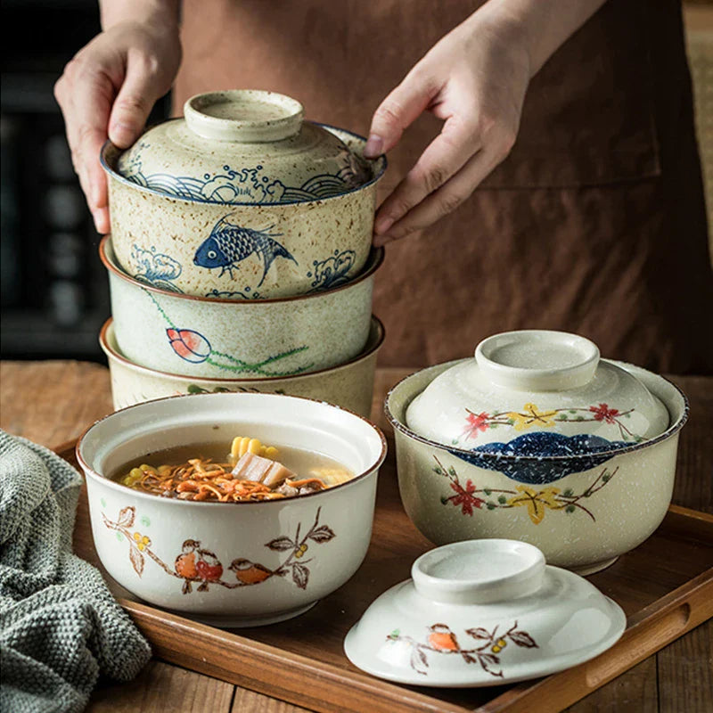 Instant Ramen Bowl With Lid Porcelain Large Capacity - Tophatter Daily Deals