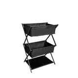 3-Tier Folding Camping Storage Rack Organizer Black Camp Furniture - Tophatter Daily Deals