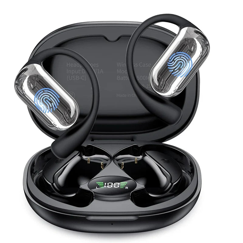 AI Translating Earbuds Wireless Translator Headphones 60H Black - Tophatter Daily Deals