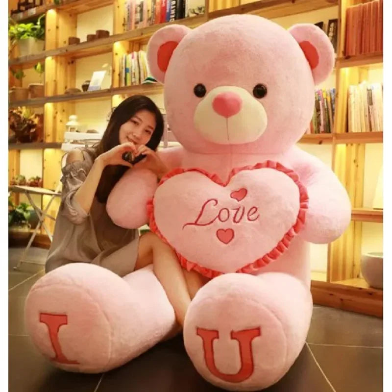 Giant Plush Bear Love Heart Teddy Birthday Anniversary Gift - Tophatter Daily Deals