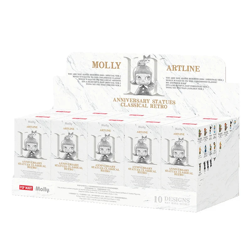 Genuine Pop Mart Molly Anniversary Statues Classical Retro 2 Series Blind Box Figures Full Set of 10 Boxes Mythical - Tophatter Daily Deals
