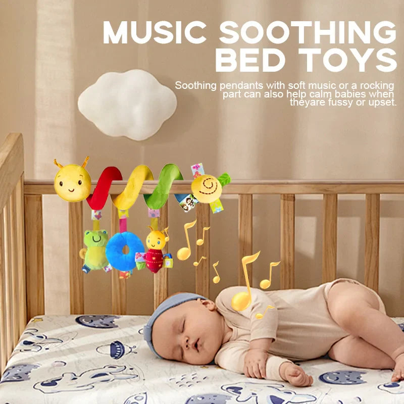 Baby Hanging Car Seat Toy With Squeaker Rattles 0 To 12M - Tophatter Daily Deals