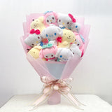 Sanrio Friends Mixed Plush Bouquet My Melody Kuromi Cinnamoroll Hello Kitty Sanrio Friends x Baby Pink & Blue Flowers - Tophatter Daily Deals