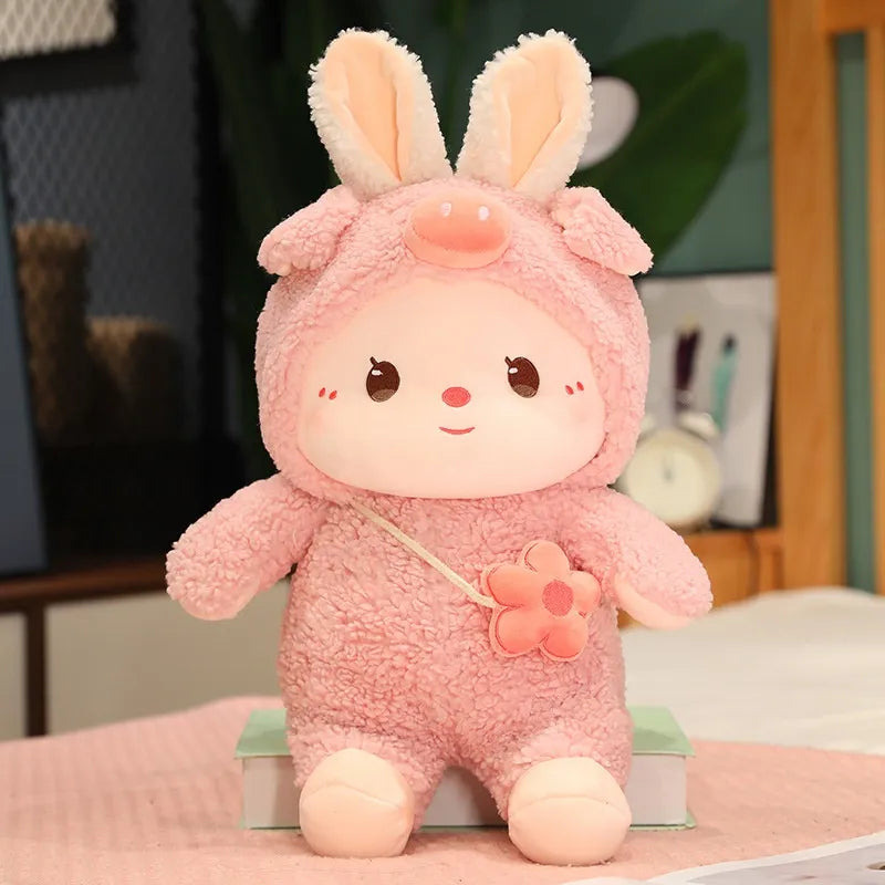 Rabbit Cosplaying Pig, Elephant, Sheep Plush Pink Animals - Tophatter Daily Deals