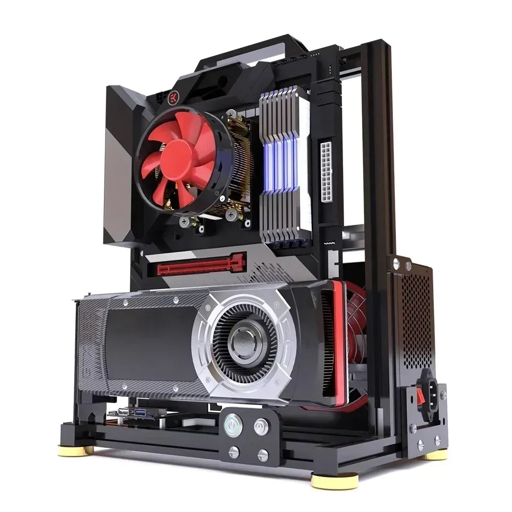 Open Frame ATX PC Case Rack Modular Water Air Cooling - Tophatter Daily Deals