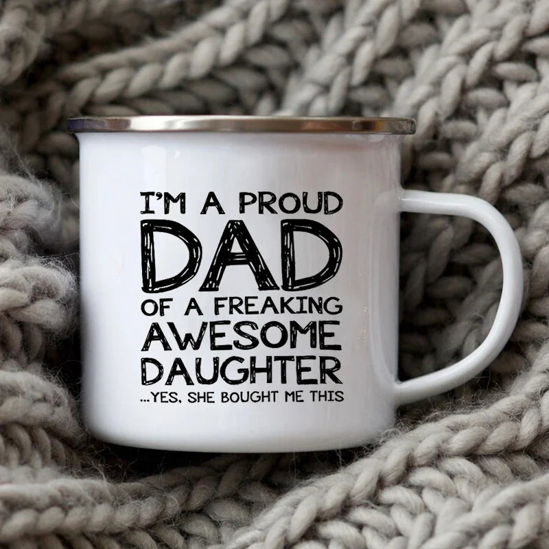 Dad Nutritional Facts Coffee Mug Enamel Cup for Papa Daddy Stepdad Father’s Day Gift Best Dad Ever Cups Dad Gifts From Kids XH5950-A015WH-8 - Tophatter Daily Deals