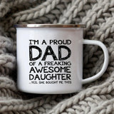 Dad Nutritional Facts Coffee Mug Enamel Cup for Papa Daddy Stepdad Father’s Day Gift Best Dad Ever Cups Dad Gifts From Kids XH5950-A015WH-8 - Tophatter Daily Deals