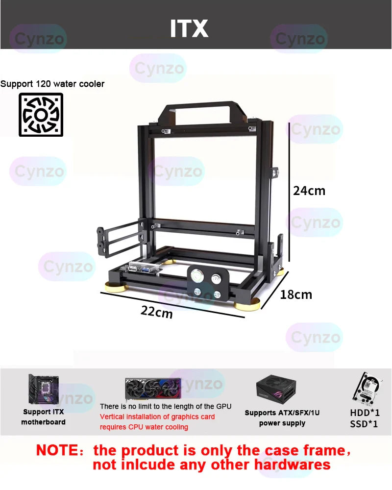 Open Frame ATX PC Case Rack Modular Water Air Cooling - Tophatter Daily Deals