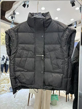 Insulating Women’s Down Vest - Cropped, Duck, Winter Black - Tophatter Daily Deals