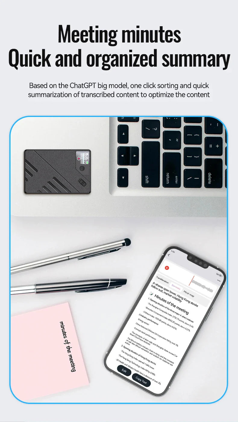 AI Voice Recorder With Real Time Transcription And Summary - Tophatter Daily Deals