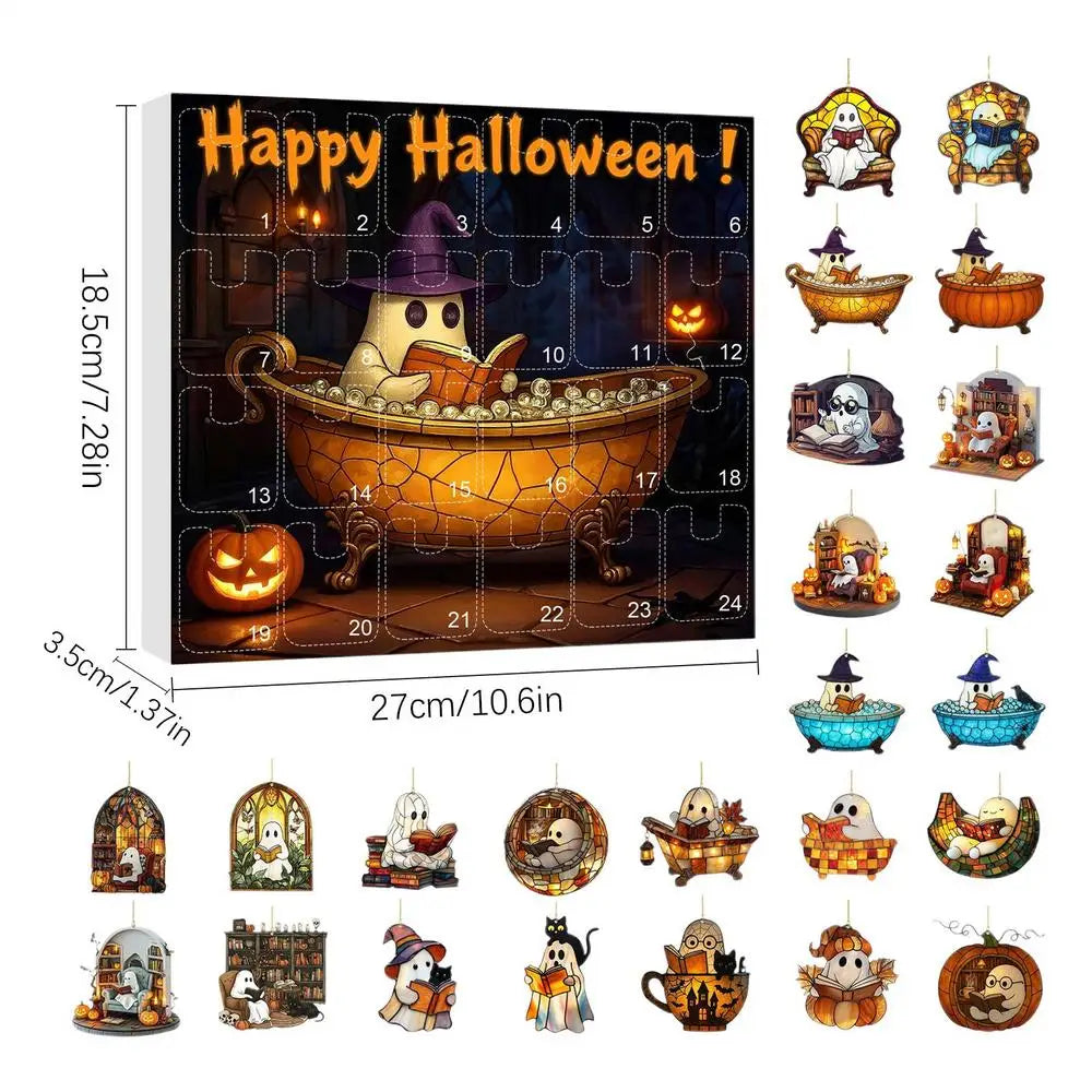Halloween Countdown Calendar 24 Acrylic Ghosts Decor B - Tophatter Daily Deals