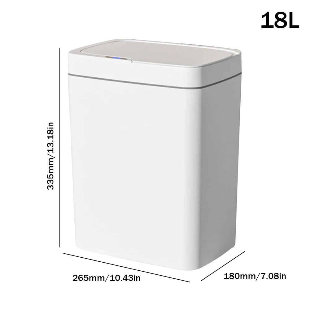 Smart Sensor Trash Can 15L 18L Touchless Quiet Waterproof 18L White A - Tophatter Daily Deals