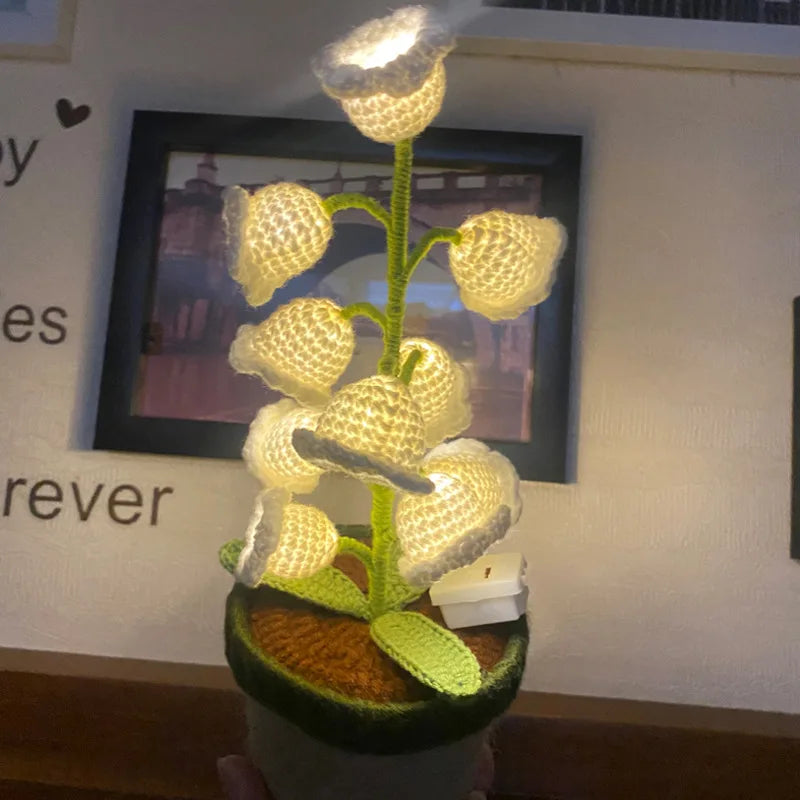 Knitted Lily Of The Valley Cotton Rope Pot Lamp Cozy - Tophatter Daily Deals