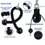 Nine-Piece Pulley Fitness Accessories Kit Black Fitness - Tophatter Daily Deals