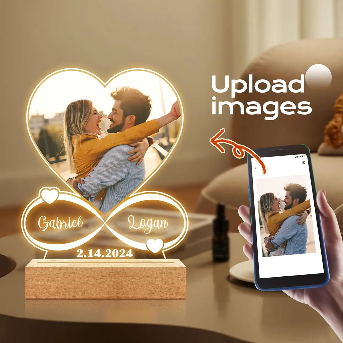 Customized Spotify Music Plaque Gifts For Anniversary Day Personalized Acrylic Photo Frame Lamp Custom Romantic Birthday Gifts - Tophatter Daily Deals