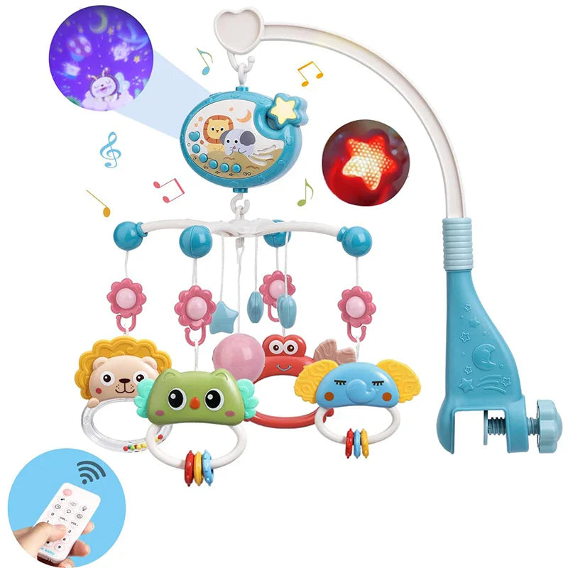 Musical Baby Mobile Projection Remote Newborn Sensory Toys - Tophatter Daily Deals