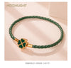 Four Leaf Clover Braided Leather Lucky Bracelet Gift - Tophatter Daily Deals