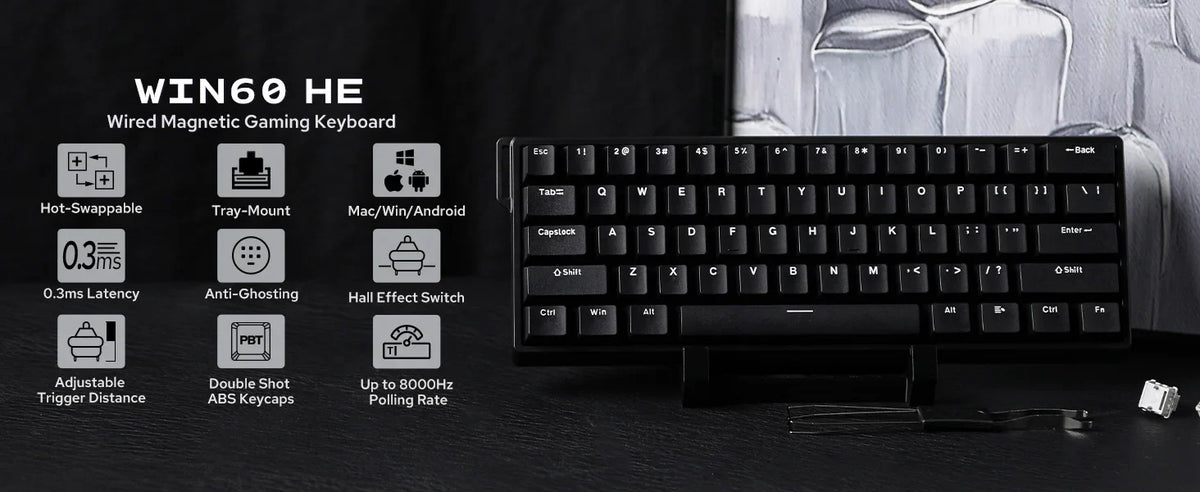 Mechanical 60 Percent Hot Swap Keyboard Aluminum RGB Hall - Tophatter Daily Deals