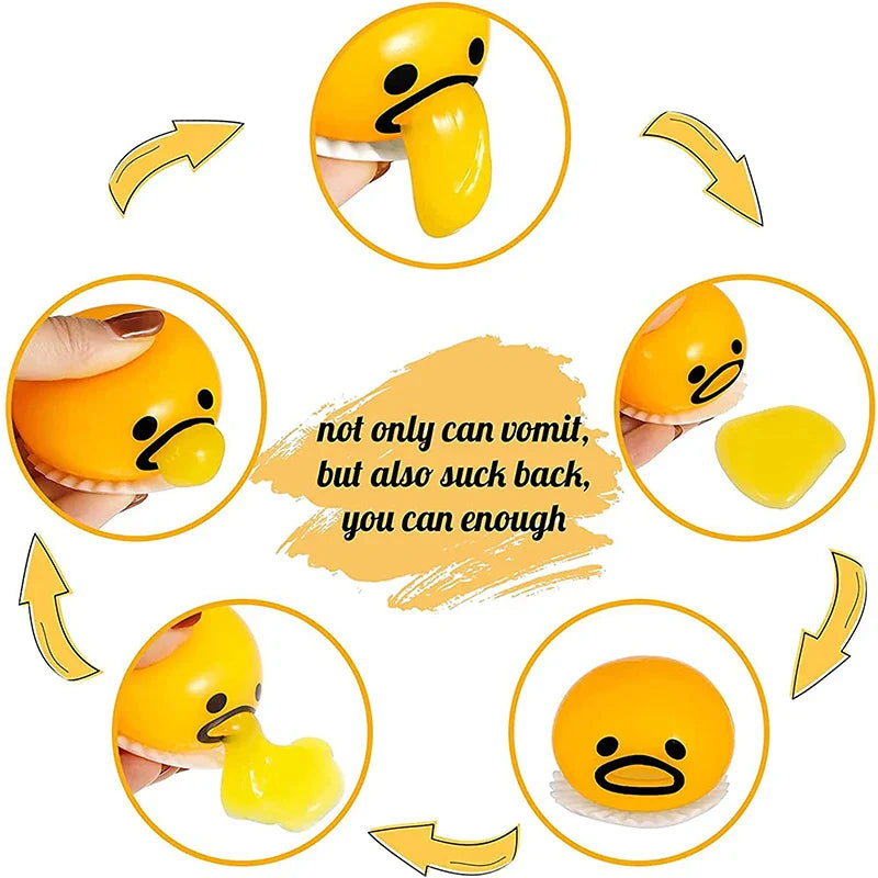 Stress Relief Egg Yolk Squeeze Toy Vomit Gag Funny Gift - Tophatter Daily Deals