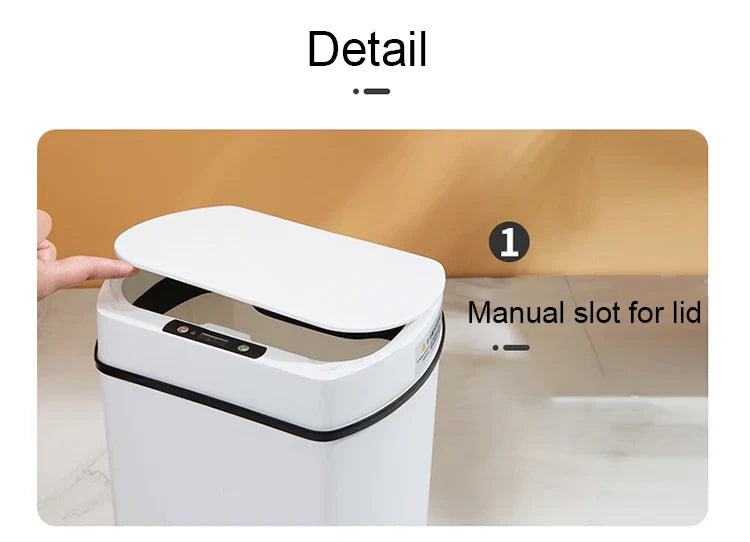 Smart Sensor Trash Can Rectangular Kitchen Bathroom - Tophatter Daily Deals