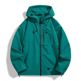 Waterproof Unisex Windbreaker - Hooded Single-Layer, Hiking Dark Green - Tophatter Daily Deals