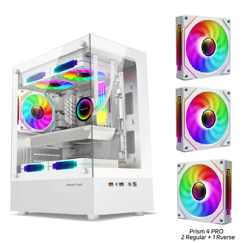 Mini ITX PC Case 240mm Water Cooling MicroATX Chassis Chassis 3 White 4Pro - Tophatter Daily Deals