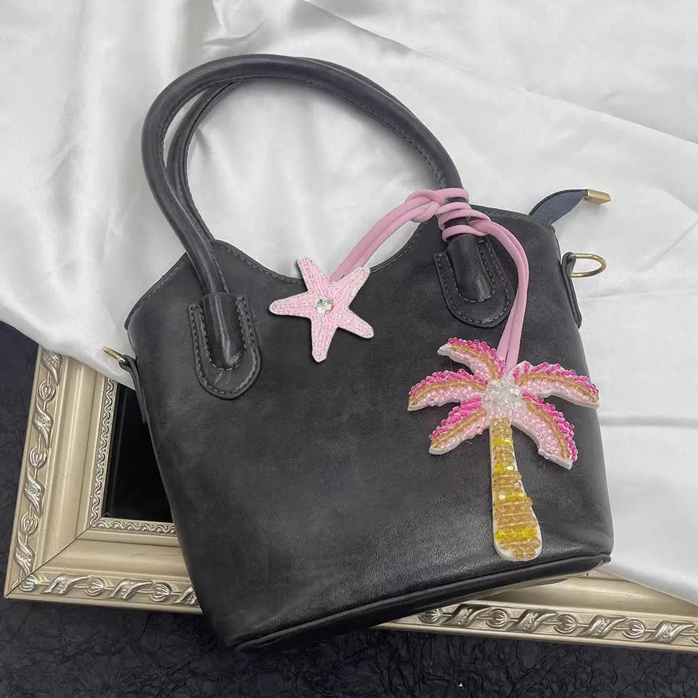 Coconut Tree Sequin Patch Keyring Bag Pendant Handmade - Tophatter Daily Deals