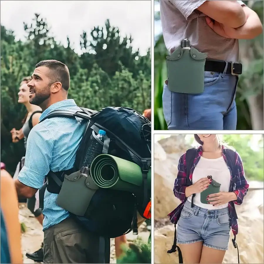 Camping Water Cup with Storage Pouch Silver Camp Cooking - Tophatter Daily Deals