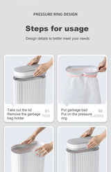 Automatic Sensor Trash Can Narrow Roman Stripe Bathroom Bin - Tophatter Daily Deals