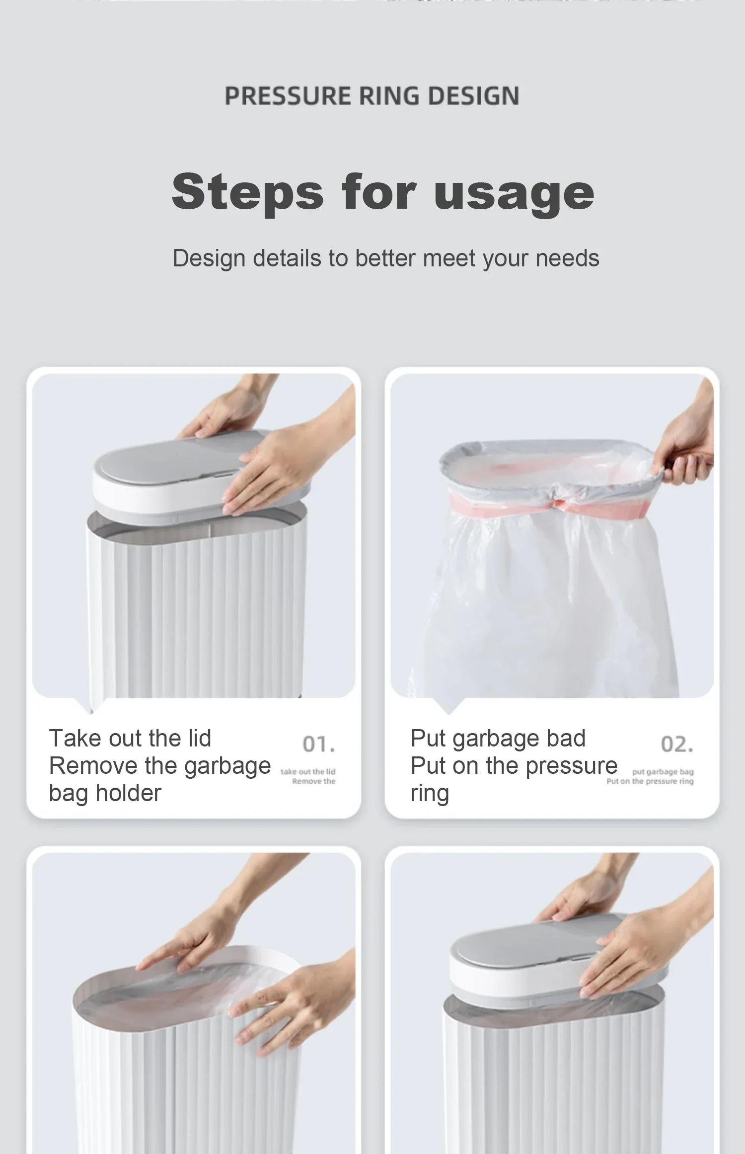 Automatic Sensor Trash Can Narrow Roman Stripe Bathroom Bin - Tophatter Daily Deals
