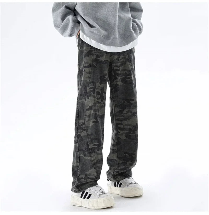 Oversized Men’s Cargo Jeans - Baggy Straight Denim Wear - Tophatter Daily Deals