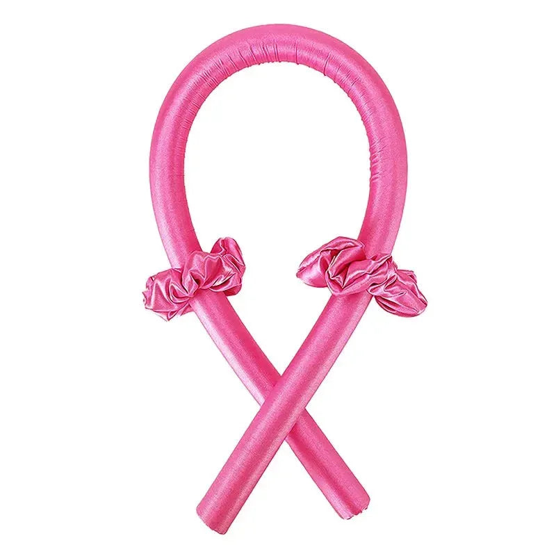 Heatless Curling Rod Headband No Heat Silk Curls Ribbon Hair Rollers Sleeping Soft Headband Lazy Hair Curlers Hair Styling Tools Rose Red no Clip CHINA - Tophatter Daily Deals