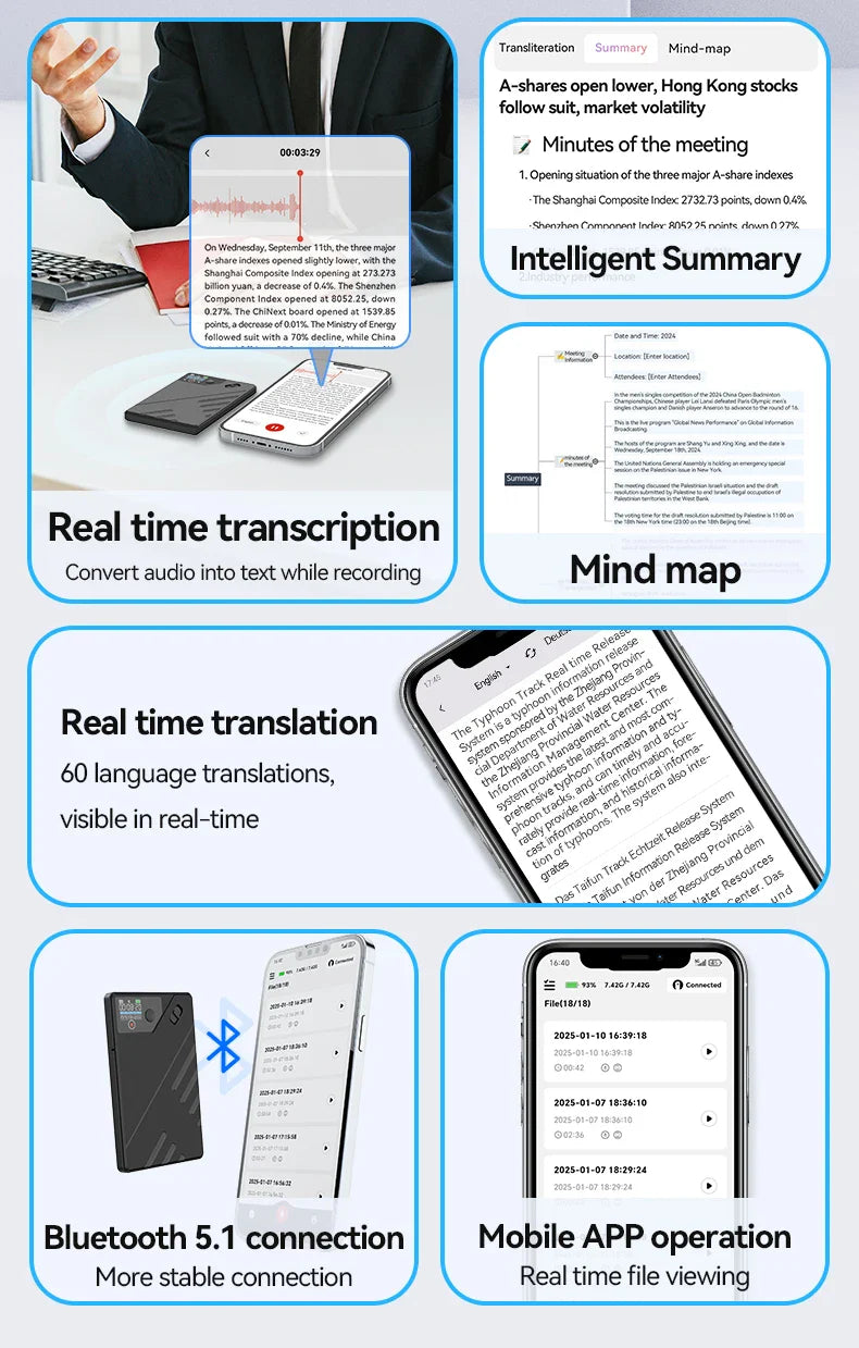 AI Voice Recorder With Real Time Transcription And Summary - Tophatter Daily Deals