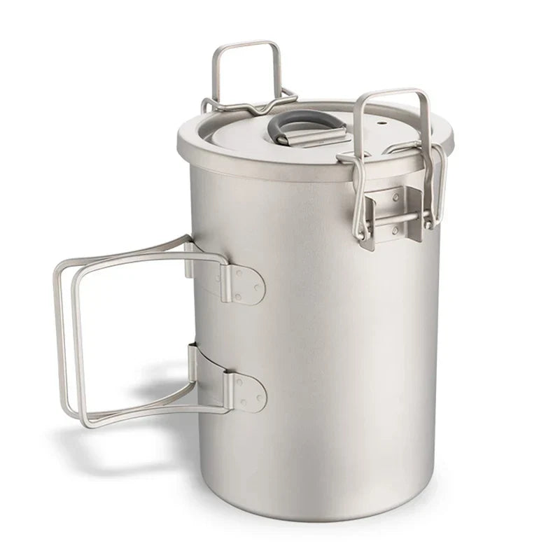 Titanium Steamer Pot Camping Cookware Silver Camp Cooking - Tophatter Daily Deals