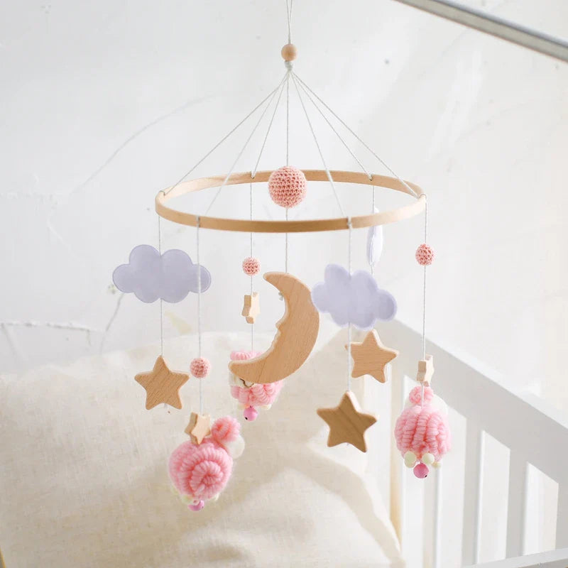 Baby Crib Mobile Wooden Musical Newborn Sensory Toys - Tophatter Daily Deals
