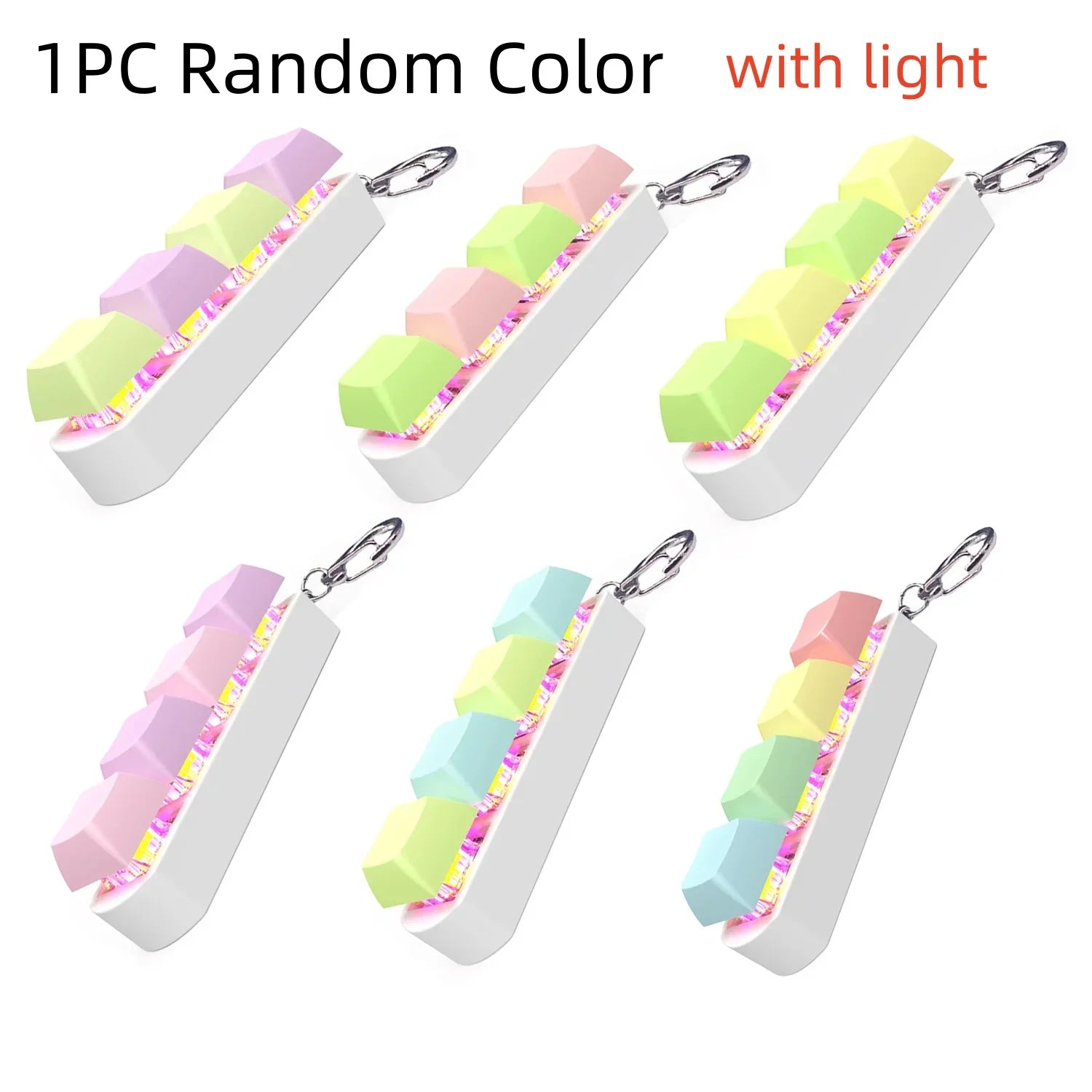 Keyboard Fidget Toy LED Keychain 4 In 1 Stress Relief 1PC with light - Tophatter Daily Deals